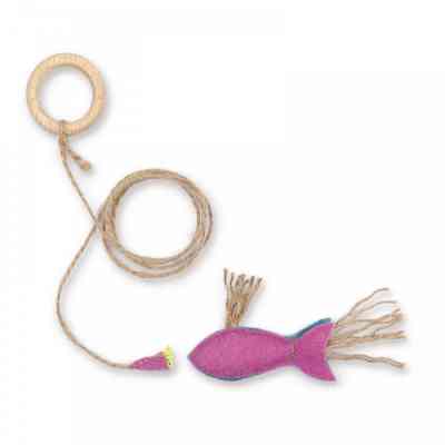 Іграшка для котів Природа Іграшка-вудка Природа Рибка на магніті для котів 9х15 см (4823082430734) Вінниця