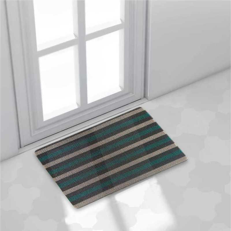 Дверной коврик Lovely Svi с петлевой щетиной 40 x 60 для внутреннего и наружного входа - зеленая полоска Киев - изображение 4