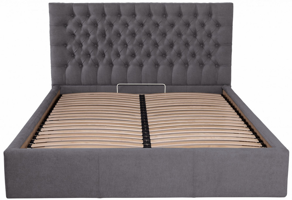 Кровать Двуспальная Cambridge VIP 160 х 200 см Мисти Dark Grey С дополнительной металлической цельносварной рамой Темно-серый Киев - изображение 9