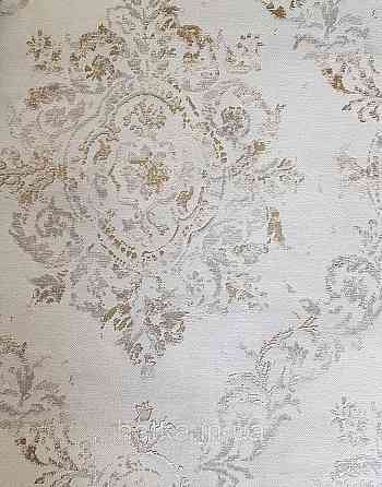 Шпалери вінілові на флізеліні AS creation Garda 1.06Х10.05 класика дамаск вензель сріблясті на світло-сірому Київ