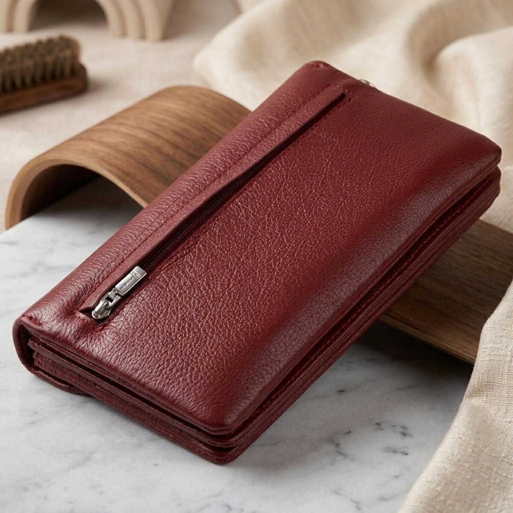 Клатч зі шкіри жіночий ST Leather 19318 Бордовий Київ - фото 14