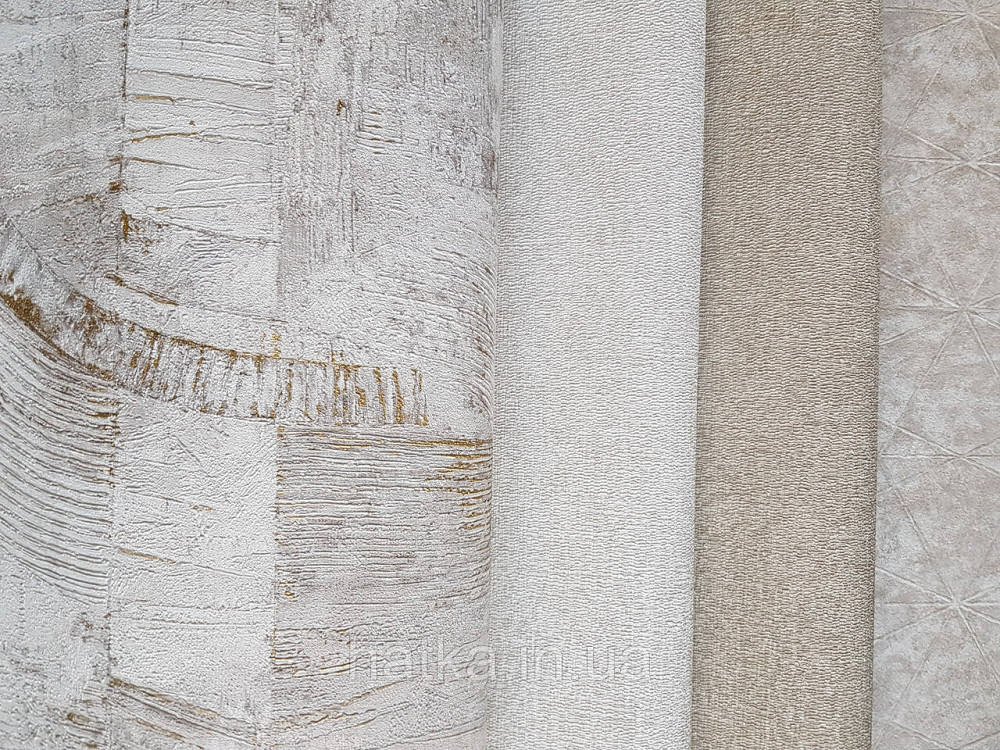 Шпалери метрові вінілові на флізелін Rasch Composition лофт геометрія абстракція напівкола бежевий золото Київ - фото 2