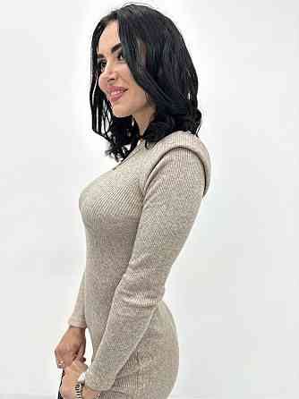 Теплое платье рубчик Hillary батал 50-52, Капучино Киев