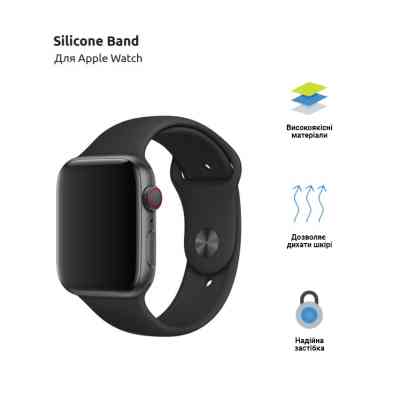 Ремешок для смарт-часов Armorstandart Sport Band (3 Straps) для Apple Watch 42 (Series 11-10)/41/40/38 Black (ARM49096) Винница