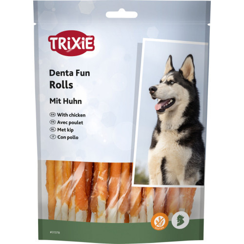 Лакомство Trixie Denta Fun Chewing Rolls для собак Палочка для чистки зубов с курицей 12 см 240 г 30 шт Киев - изображение 1