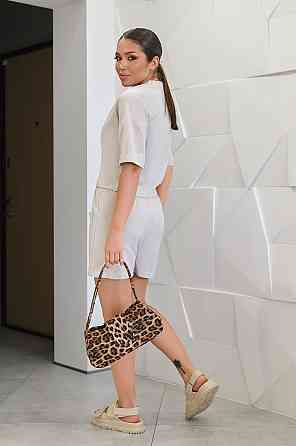 Лляний костюм з шортами "Jade" оптом | Батал | Розпродаж моделі Київ