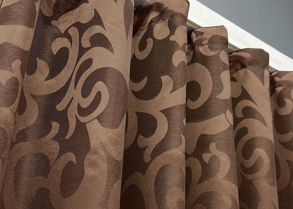 Комплект коротких штор VR-Textil Жакард Вензель № 478ш Світло-коричневий 130х170 см 2 шт (35-0407) Київ - фото 8