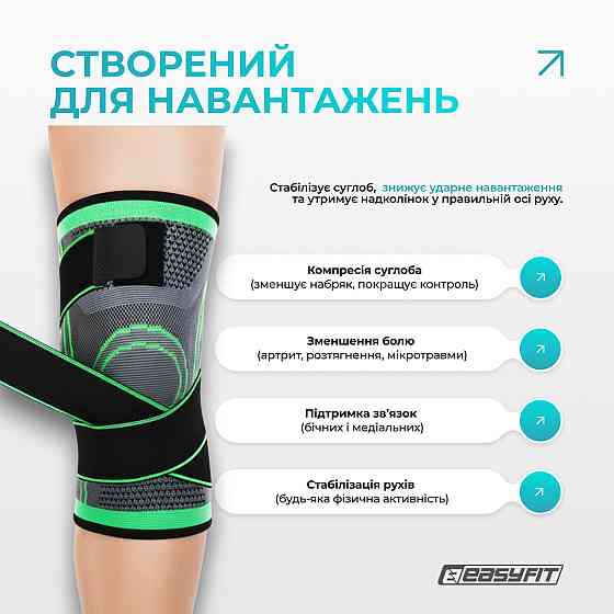 Компресійний наколінник EasyFit з ременями (M) Коломия
