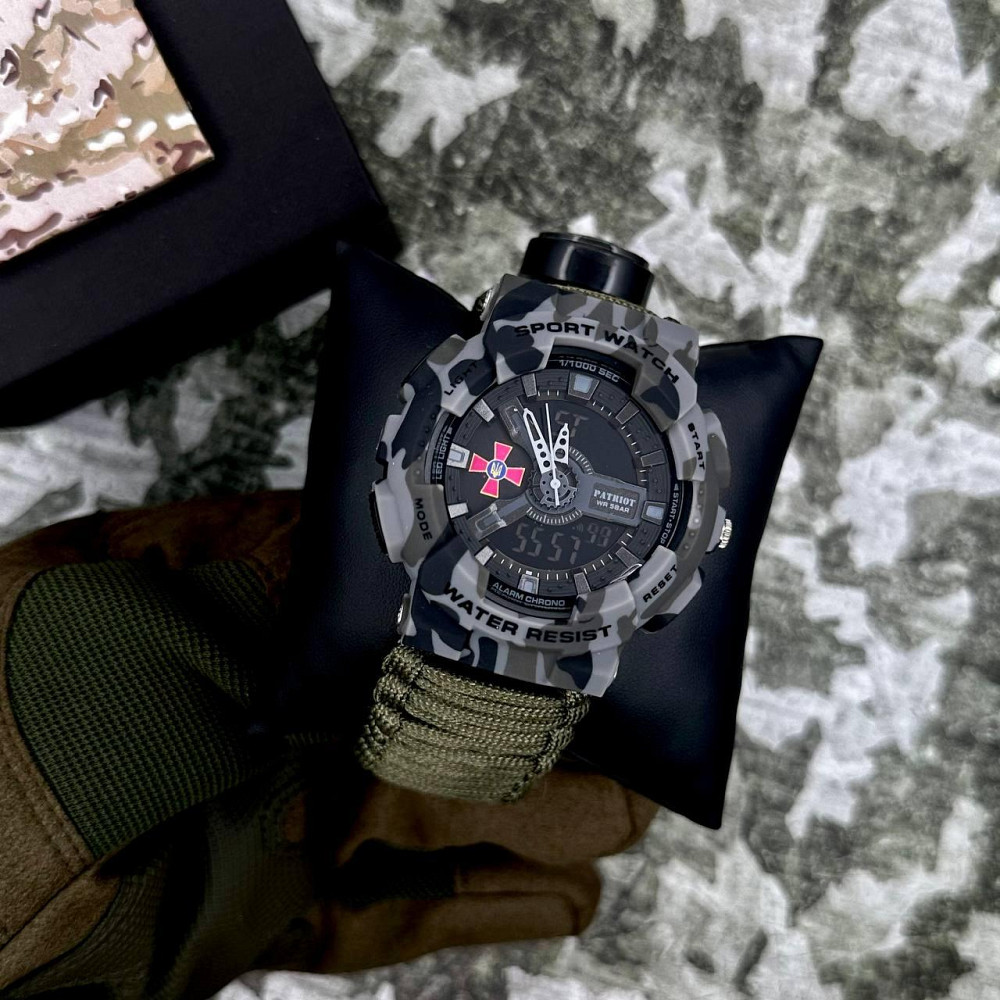 Patriot 005CMGYSU ЗСУ Сірий камуфляж Паракордовий ремінець Army Green + Коробка SBR Киев - изображение 2