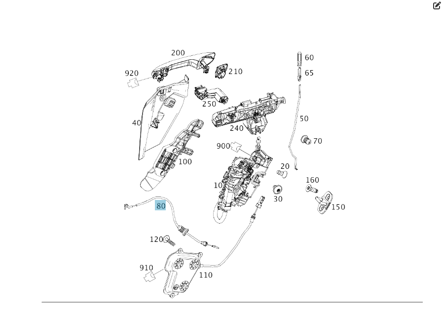 Mercedes-Benz  A2927600200 Трос від заднього замка дверей до внутрішньої ручки відкриття GLE Coupe C292 Одесса - изображение 2