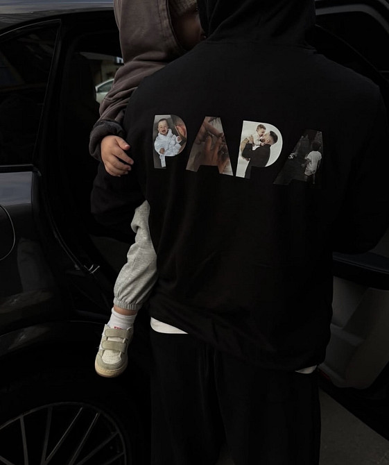 Худи PAPA с персональными фото — именной подарок для папы XXL, Белый Черновцы - изображение 1