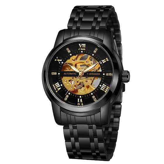 Годинник чоловічий механічний Winner Triumph R-Series (2 ремінці) Чорний Київ