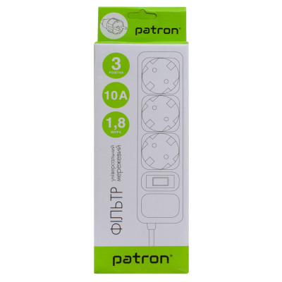 Сетевой фильтр питания Patron EXT-PN-SP-1032, 1.8m Black (EXT-PN-SP-1032) Винница - изображение 3