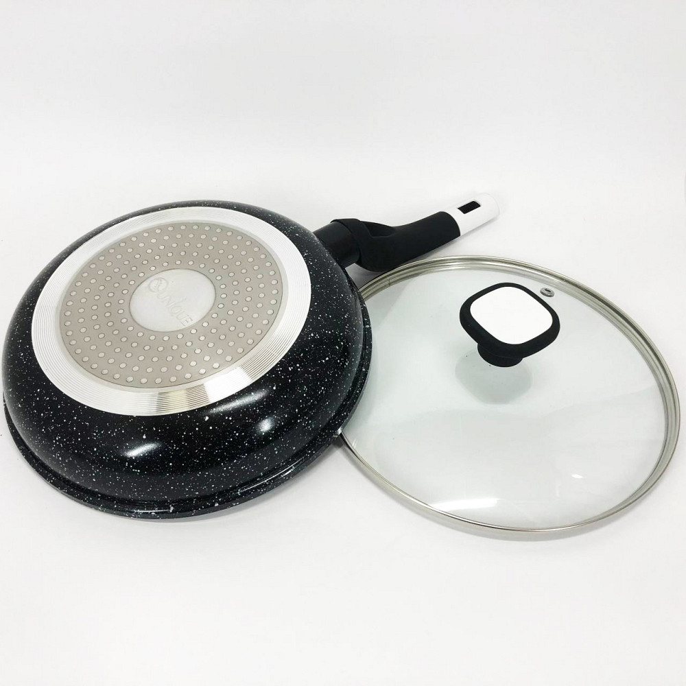 Кулинарная сковорода с антипригарным покрытием UNIQUE, Сковорода фирменная гриль удобная RA-90 Львов - изображение 9