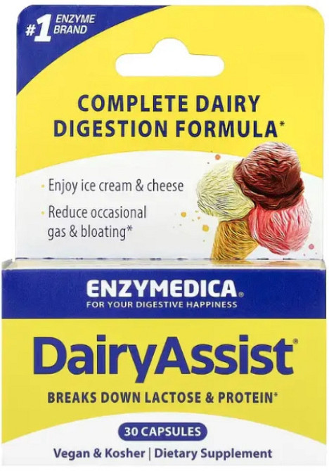 Ферменти для перетравлення лактози Enzymedica DairyAssist 30 капс Київ - фото 1