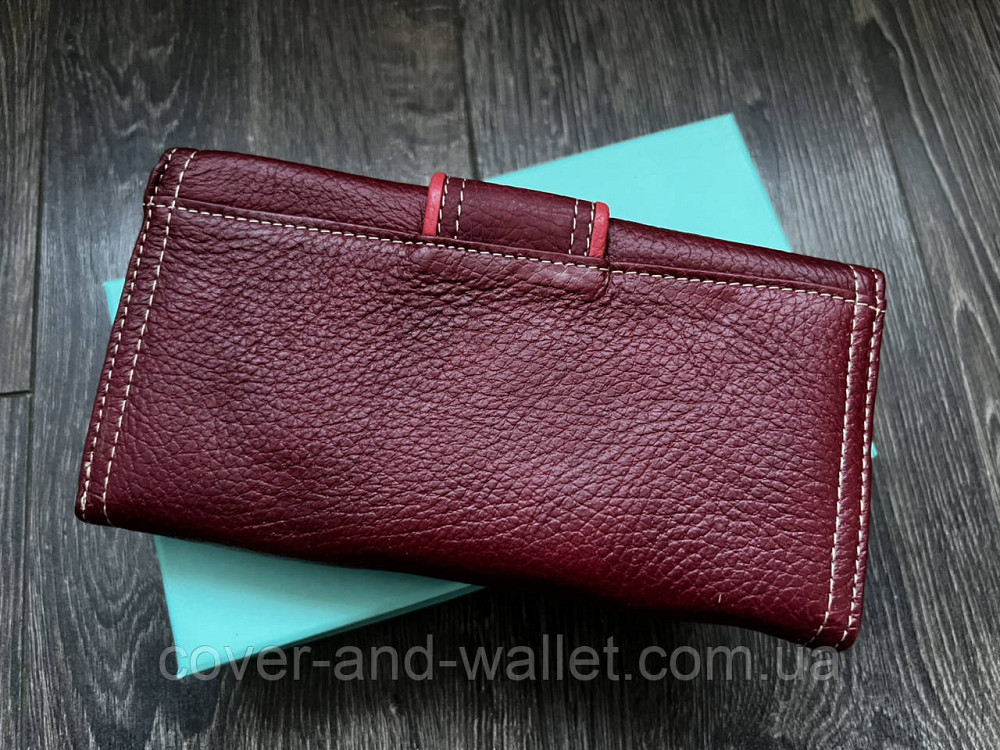 Тонкий м'який жіночий гаманець із міцної шкіри коричневого кольору Guxilai Київ - фото 12