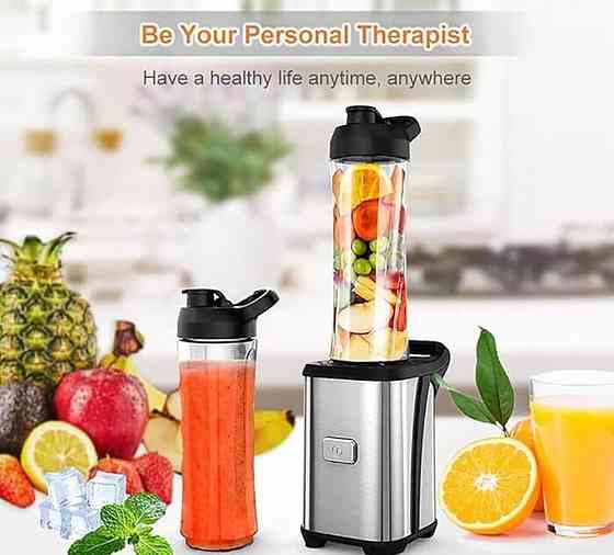 Портативний блендер з нержавіючої сталі для коктейлів - срібло. Харків