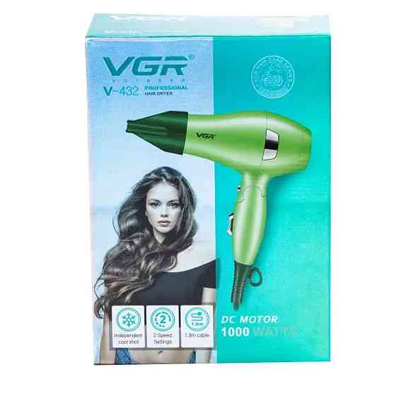Фен VGR HPV432 1000 Вт з концентратором, зелений Київ