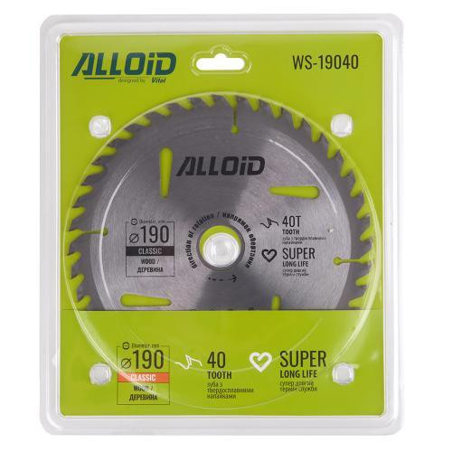 Диск пиляльний по дереву з твердосплавними напайками 190х30/25,4мм, 40 зубів Alloid Одеса - фото 3