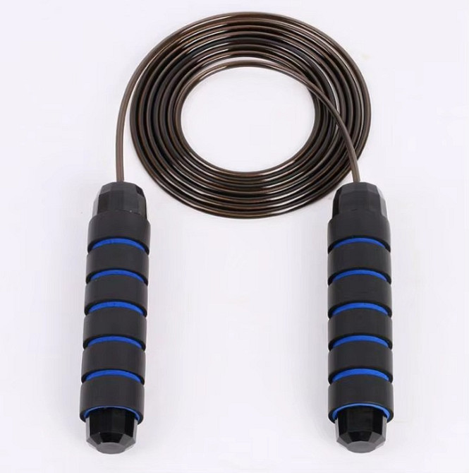 Скакалка, гімнастична, швидкісна для кросфіту з підшибниками, сталевий трос довжина 3 м, синя Кам'янець-Подільський - фото 4