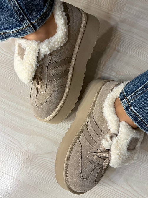 Ботинки женские Hengji 009-3 угги замшевые на меху бежевые, 41, 25,5 см Киев - изображение 7