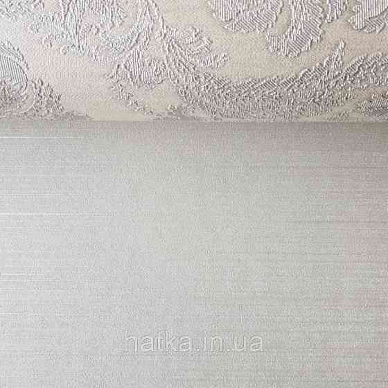 Шпалери вінілові на паперовій основі Sirpi Italian Silk 7 однотонні світло сірі тонка срібна смужка Київ