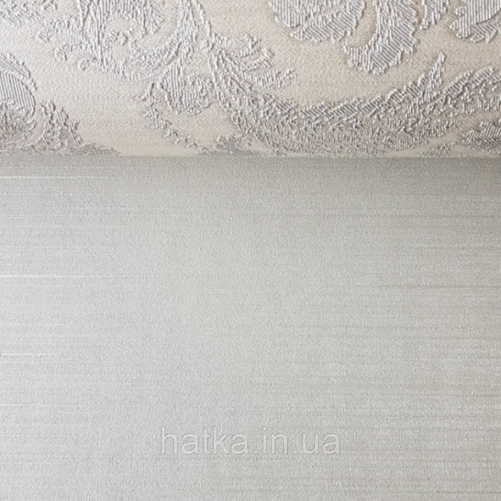 Шпалери вінілові на паперовій основі Sirpi Italian Silk 7 однотонні світло сірі тонка срібна смужка Київ - фото 1