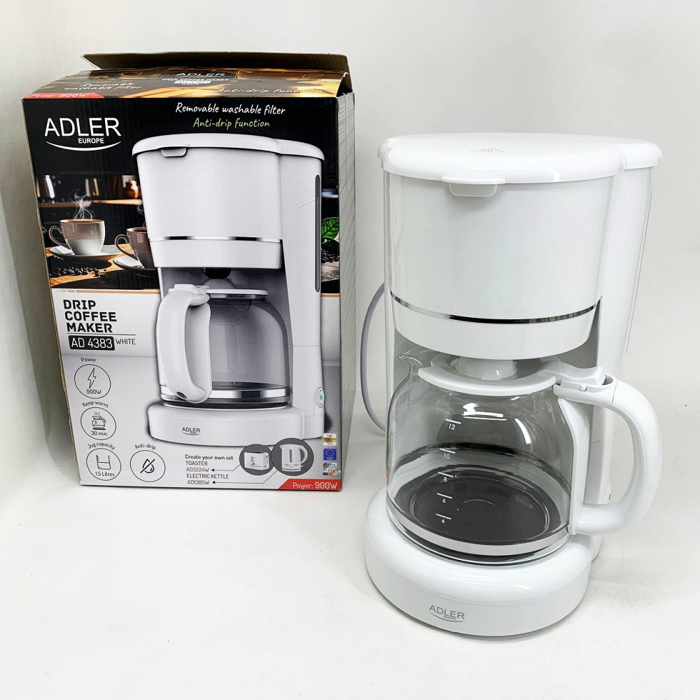 Кавоварка крапельна Adler AD 4383 white 1.5Л 900Вт SO-72 Львов - изображение 6