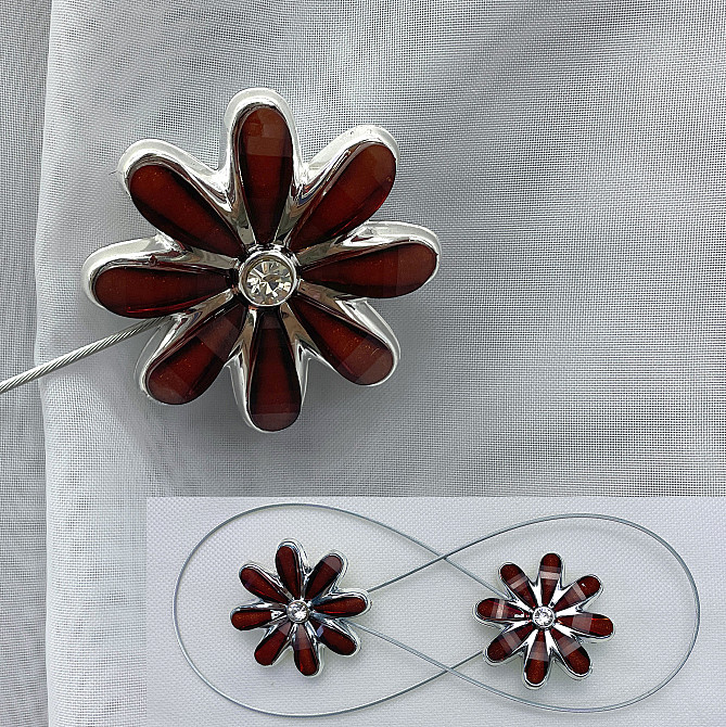 Магніти для штор та гардин "Квітка" набір 2 шт Бурштиновий (81-248) Київ - фото 1
