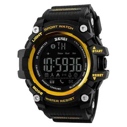Спортивний годинник з Bluetooth Skmei 1227 Чорний з жовтим Вінниця