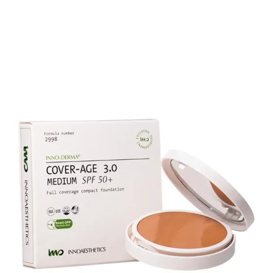Крем-пудра SPF 50+ и HEVL со средним тоном EPIGEN COVERAGE 3.0 MEDIUM SPF 50+ Innoaesthetics, 14г Днепр