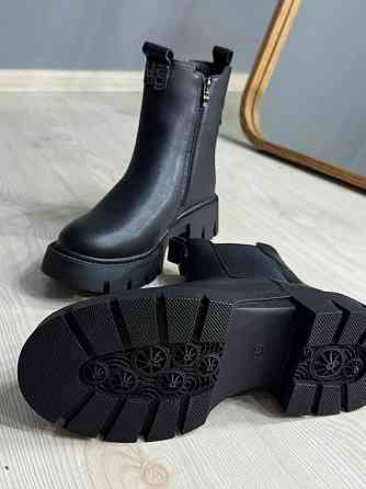 Ботинки женские Hengji 5130 челси высокие утепленные кожаные черные, 40, 25 см Киев