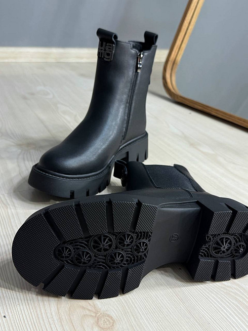 Ботинки женские Hengji 5130 челси высокие утепленные кожаные черные, 40, 25 см Киев - изображение 4