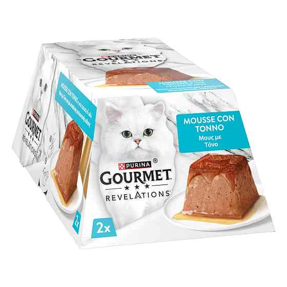 Вологий корм GOURMET Revelations для дорослих котів, мус з підливкою, що стікає, з тунцем, 2x57 г Київ