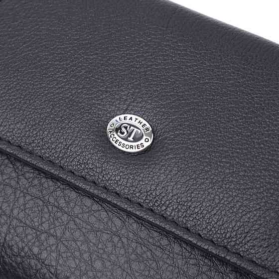 Практичный кошелек с монетницей из натуральной кожи ST Leather 22740 Черный Киев