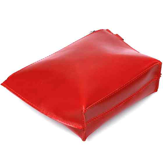 Женская глянцевая косметичка из натуральной кожи Shvigel 16410 Красный Киев