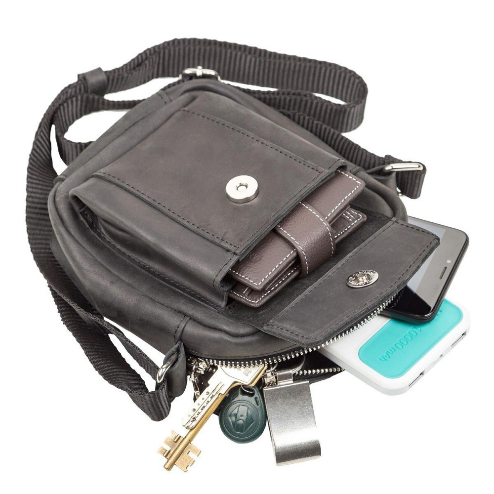 Сумка з вінтажній шкіри Чорна (SHVIGEL) Київ - фото 9