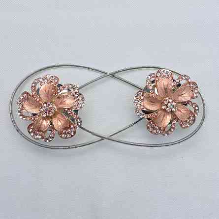 Магніти для штор та гардин "Flowers" набір 2 шт Персиковий (81-208) Київ