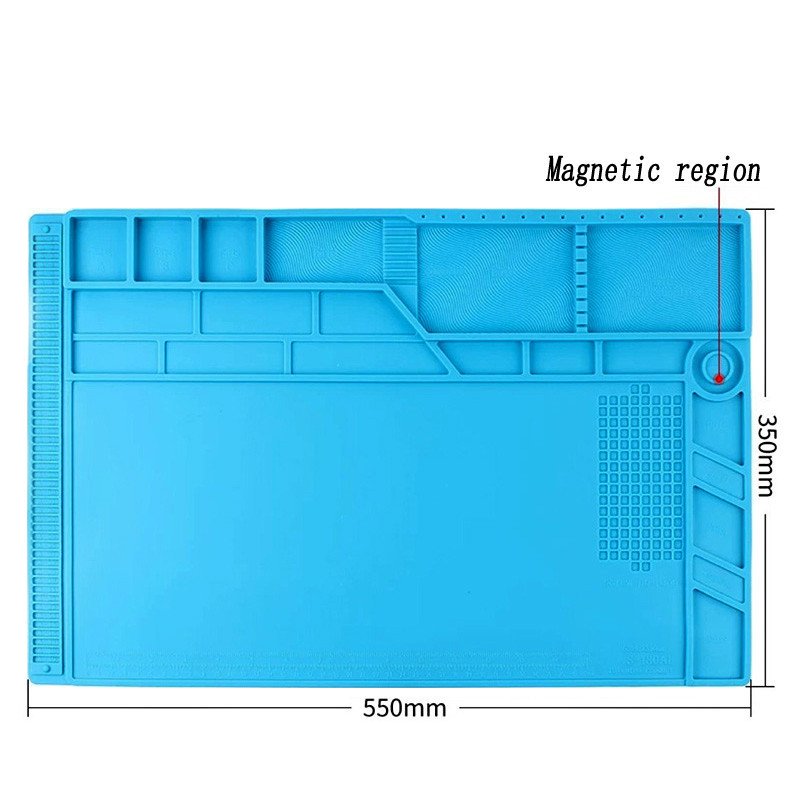 Термостойкий силиконовый коврик для пайки 55x35 см с магнитами Киев - изображение 7