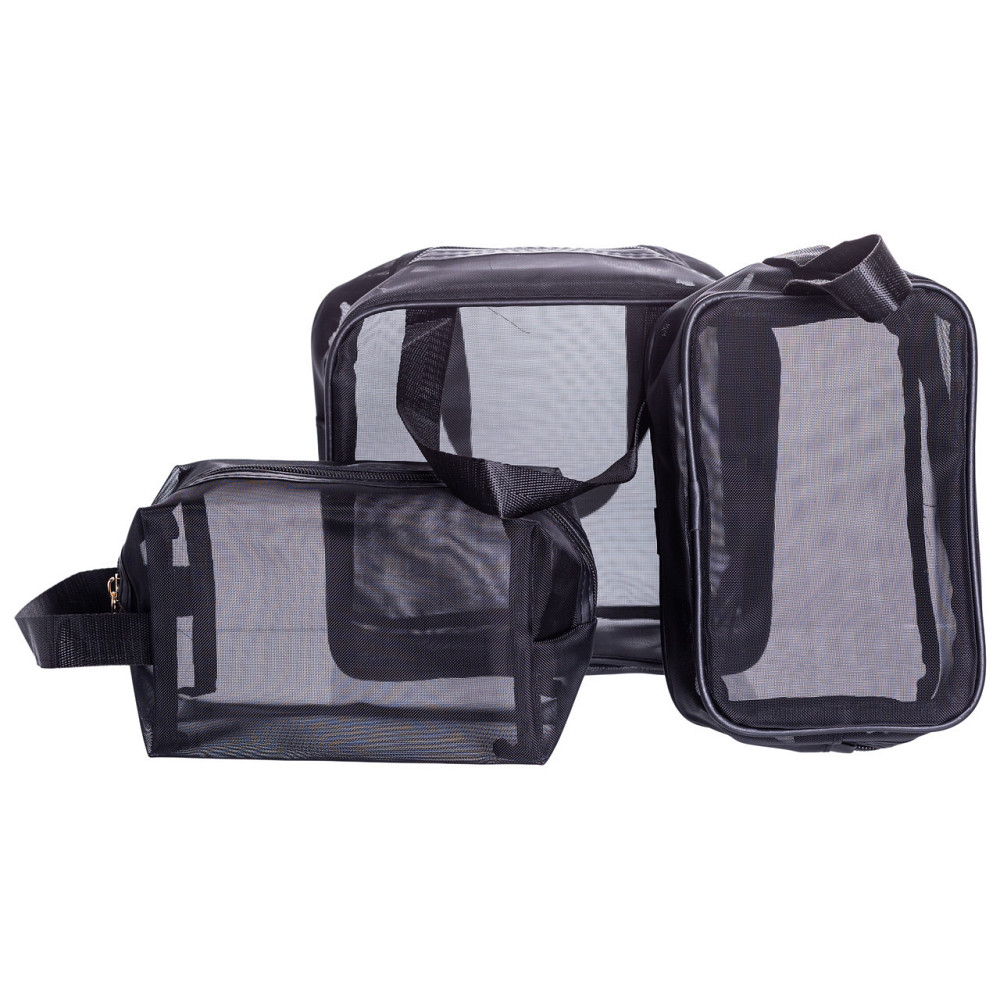 Набір прозорих жіночих косметичок для дому 3 (шт) Чорний HP-16-5K Київ - фото 8