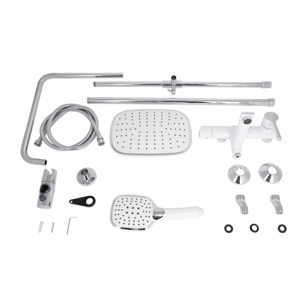 Душова система універсальна Qtap Grand на три споживачі (з виливом) QTGRAWCR1004 Chrome/White Київ - фото 8