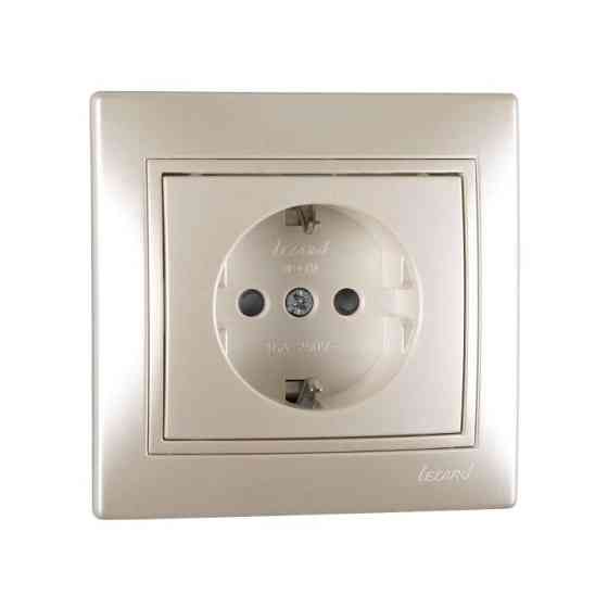 MIRA Розетка із заземленням перлинно-білий перламутр зі вставкою  Lezard Харків