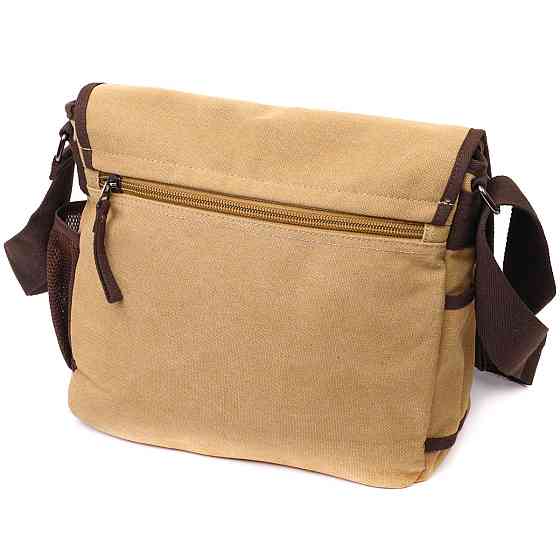 Практична сумка через плече для ноутбука 13" із щільного текстилю Vintage 22202 Пісочний Київ
