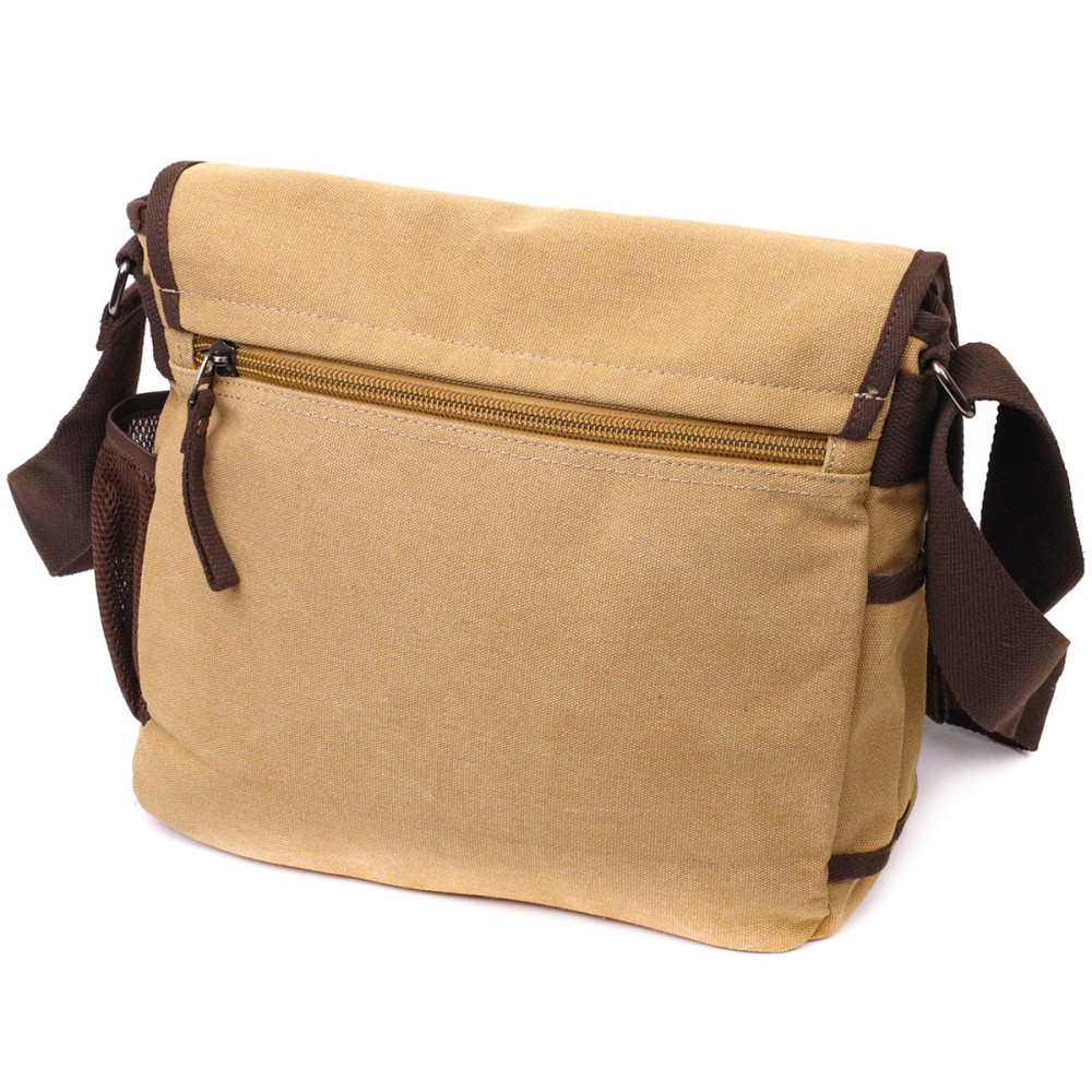 Практична сумка через плече для ноутбука 13" із щільного текстилю Vintage 22202 Пісочний Київ - фото 2