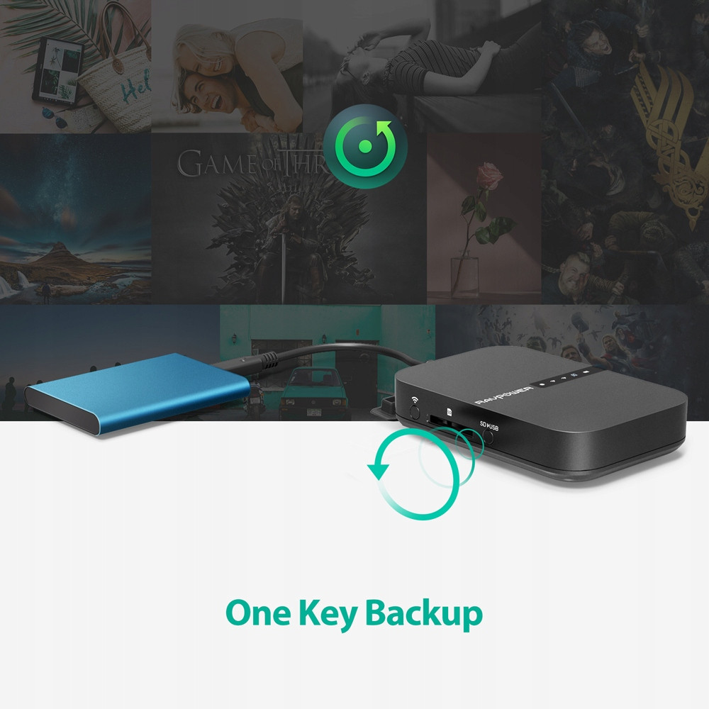 Внешний аккумулятор / туристический маршрутизатор / центр обработки данных RAVPower (RP-WD009) Нововолынск - изображение 7