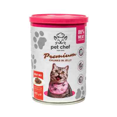 Вологий корм для кішок Pet Chef М'ясний мікс 415 г (4820255193571) Вінниця