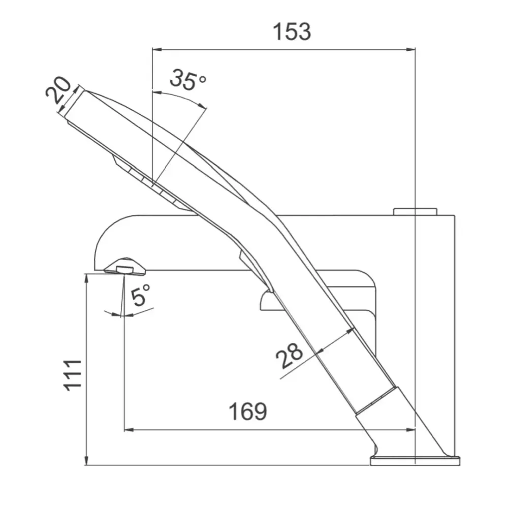 Змішувач на борт ванни GAPPO G1103-6 чорний/хром Київ - фото 7