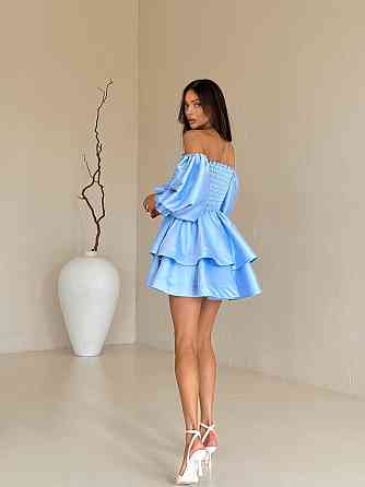 Женское привлекательное стильное праздничное платье королевский атлас Бирюза Одесса