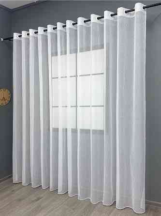 Тюль на люверсах VR-Textil 1276т Микро-лен однотонный Белый 300х270 см (47-011) Киев