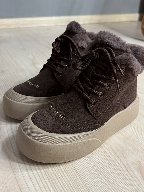 Черевики жіночі Hengji 677-2 замшеві високі кеди на хутрі коричневі, 40, 25 см Київ - фото 14